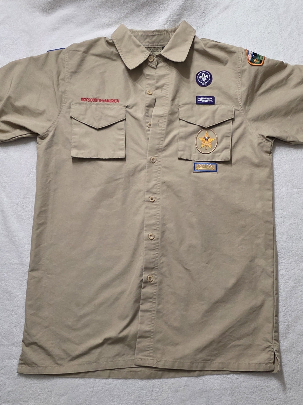 Boy Scouts of America BSA - Poly Boy Vented Men's Adult Shirt Small Uniform